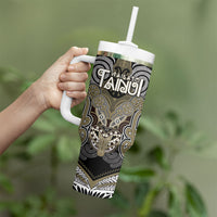 Aotearoa Iwi Waikato Tainui Personalised Tumbler With Handle Maori Kowhaiwhai Pattern