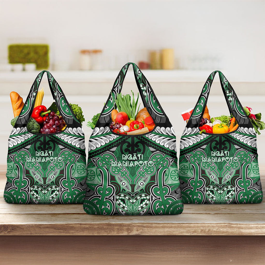 Aotearoa Iwi Ngati Maniapoto Grocery Bag Maori Kowhaiwhai Pattern