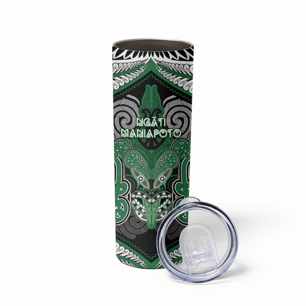 Aotearoa Iwi Ngati Maniapoto Personalised Skinny Tumbler Maori Kowhaiwhai Pattern