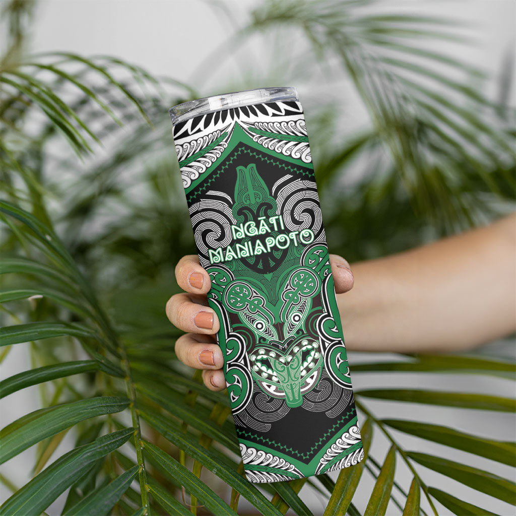 Aotearoa Iwi Ngati Maniapoto Personalised Skinny Tumbler Maori Kowhaiwhai Pattern
