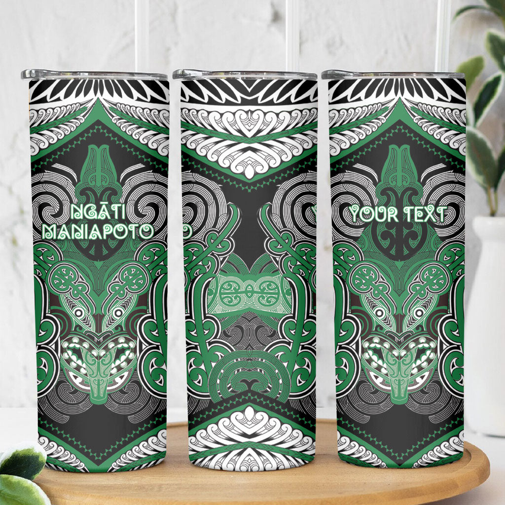 Aotearoa Iwi Ngati Maniapoto Personalised Skinny Tumbler Maori Kowhaiwhai Pattern