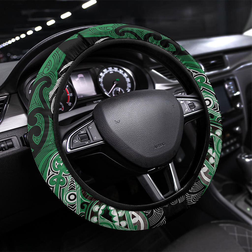 Aotearoa Iwi Ngati Maniapoto Steering Wheel Cover Maori Kowhaiwhai Pattern
