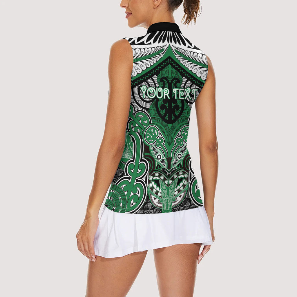 Aotearoa Iwi Ngati Maniapoto Personalised Women Sleeveless Polo Shirt Maori Kowhaiwhai Pattern