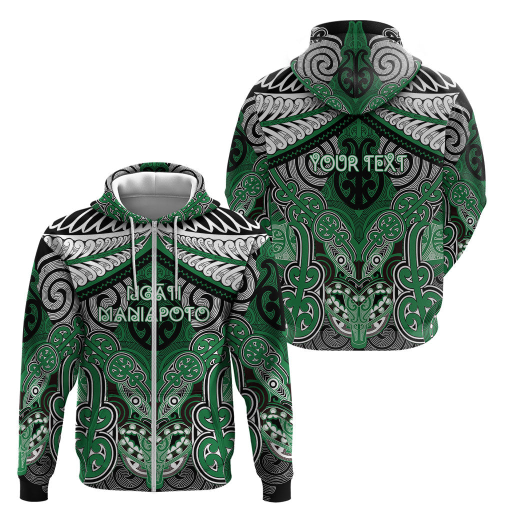 Aotearoa Iwi Ngati Maniapoto Personalised Zip Hoodie Maori Kowhaiwhai Pattern
