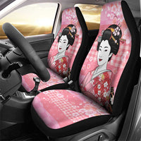 Japanese Geisha Cherry Blossom Car Seat Cover Pink Palaka Hawaii Pattern Fusion Design LT19 - Polynesian Pride