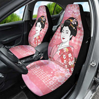 Japanese Geisha Cherry Blossom Car Seat Cover Pink Palaka Hawaii Pattern Fusion Design LT19 - Polynesian Pride