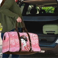 Japanese Geisha Cherry Blossom Travel Bag Pink Palaka Hawaii Pattern Fusion Design