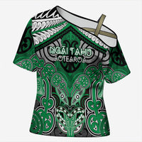 Aotearoa Iwi Ngai Tahu Personalised Cross Shoulder Shirt Maori Kowhaiwhai Pattern