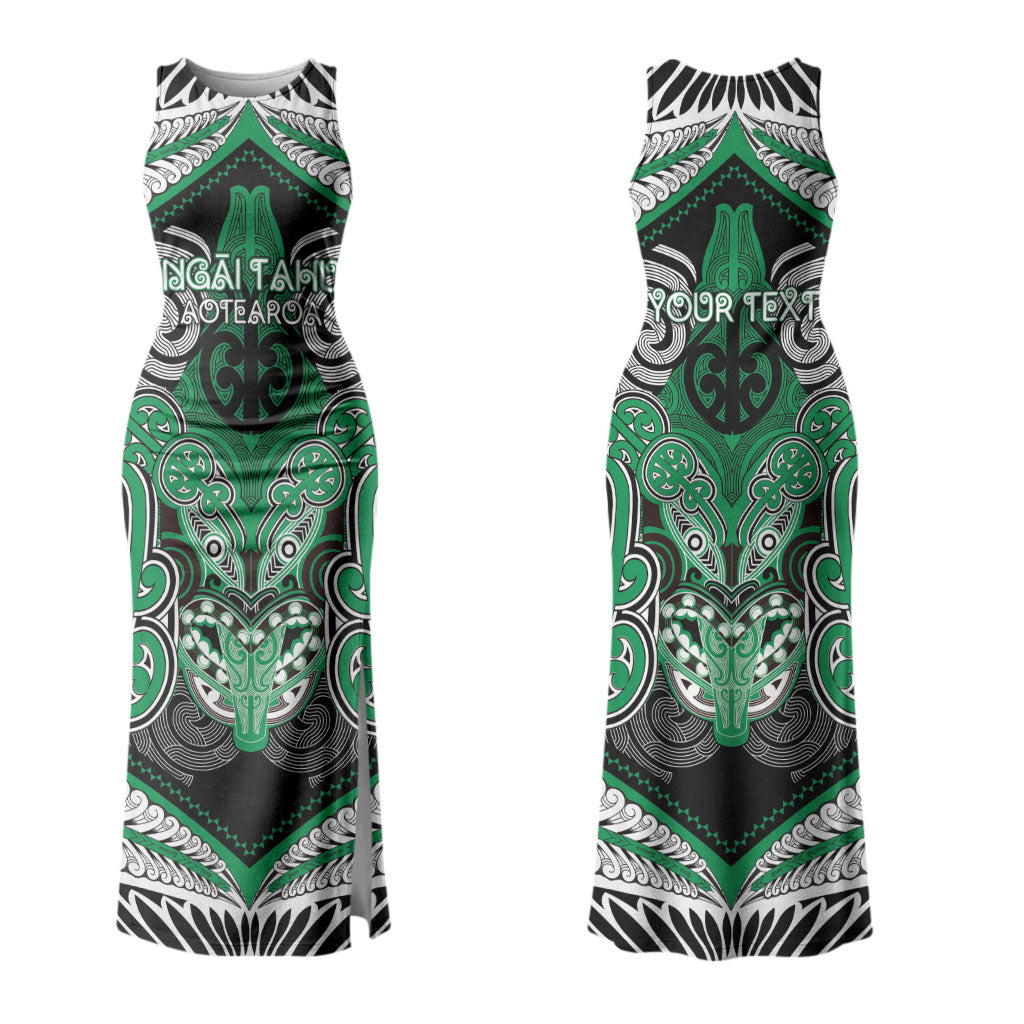 Aotearoa Iwi Ngai Tahu Personalised Family Matching Tank Maxi Dress and Hawaiian Shirt Maori Kowhaiwhai Pattern