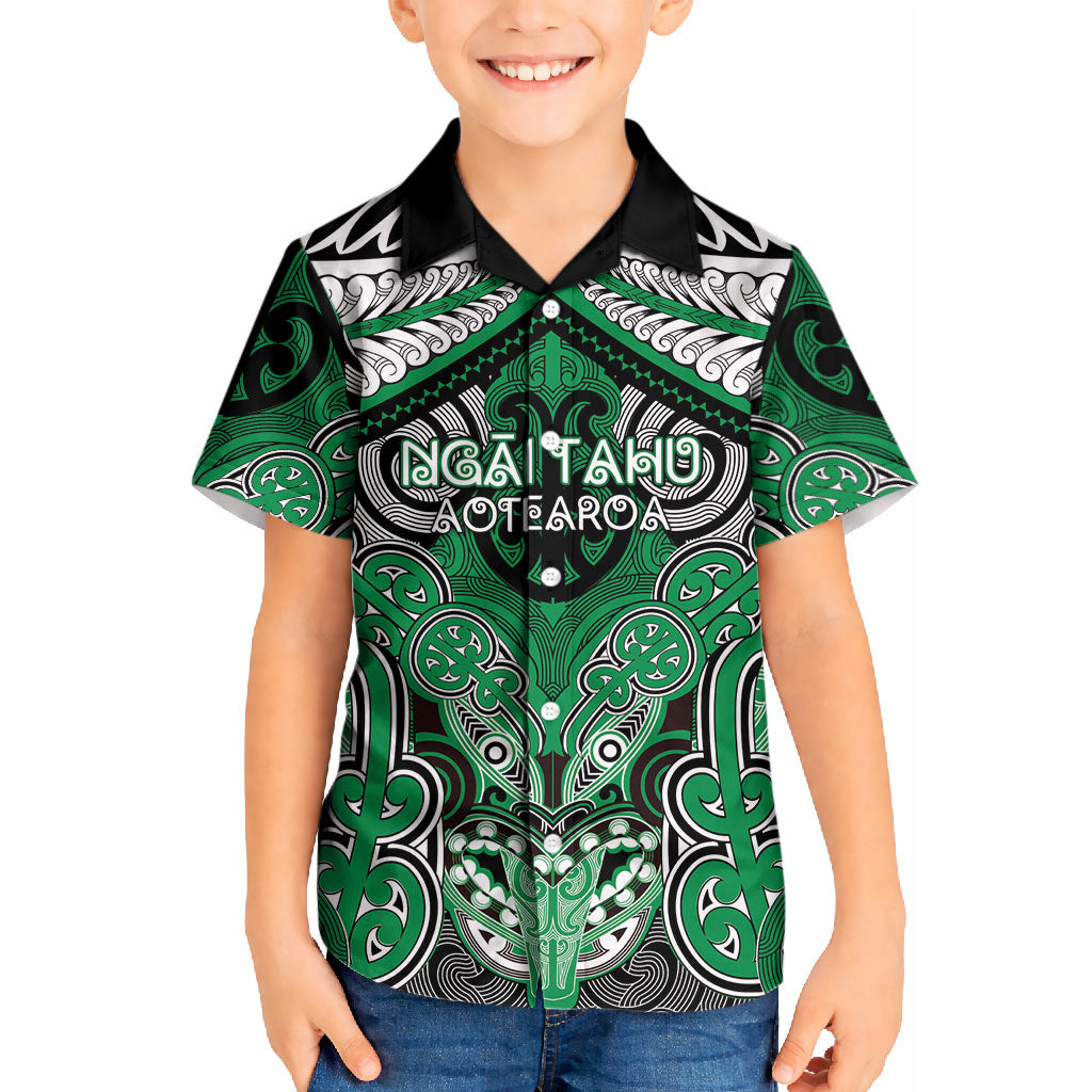 Aotearoa Iwi Ngai Tahu Personalised Kid Hawaiian Shirt Maori Kowhaiwhai Pattern