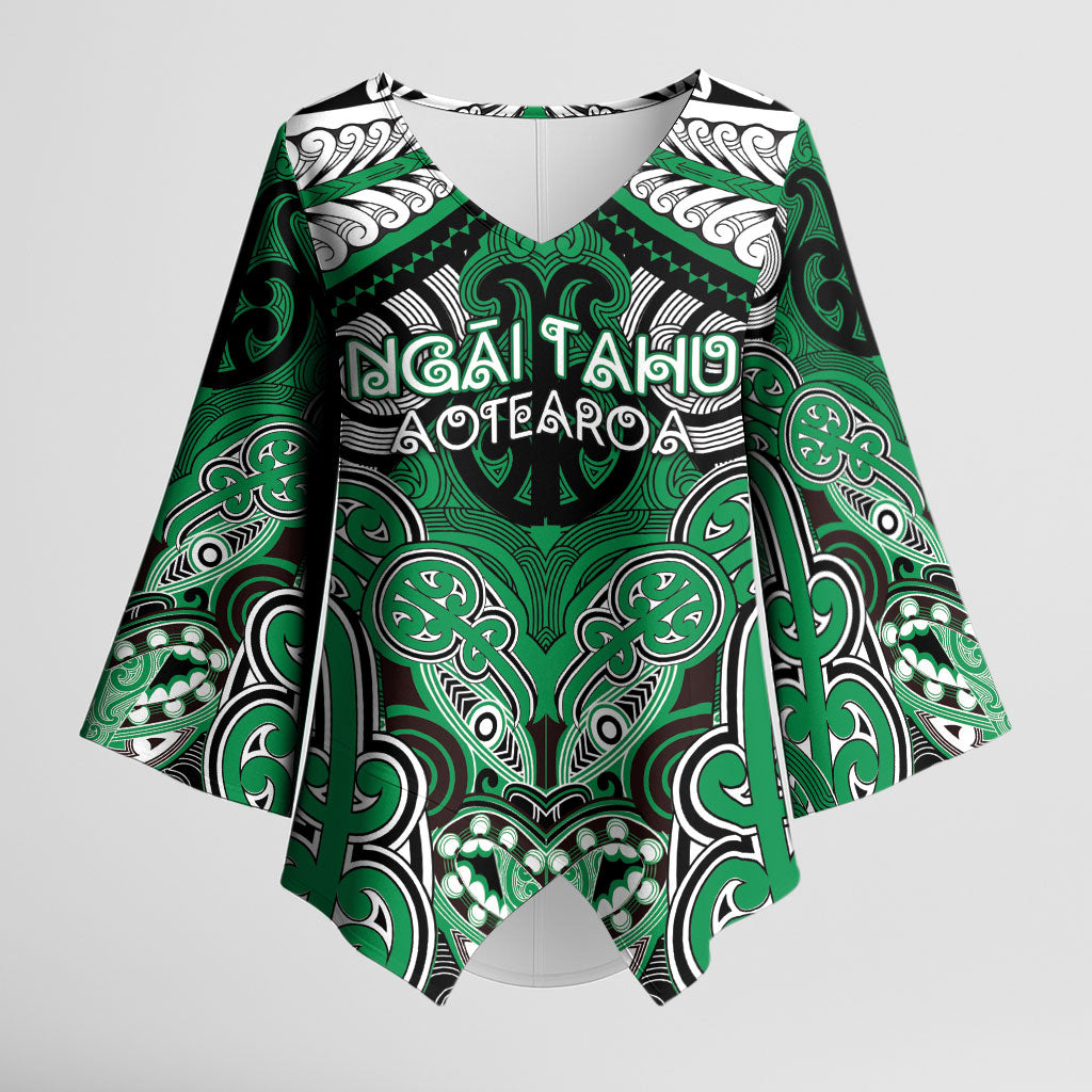 Aotearoa Iwi Ngai Tahu Personalised Kimono Sleeve Blouse Maori Kowhaiwhai Pattern