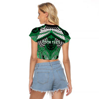Aotearoa Iwi Ngai Tahu Personalised Raglan Cropped T Shirt Maori Kowhaiwhai Pattern