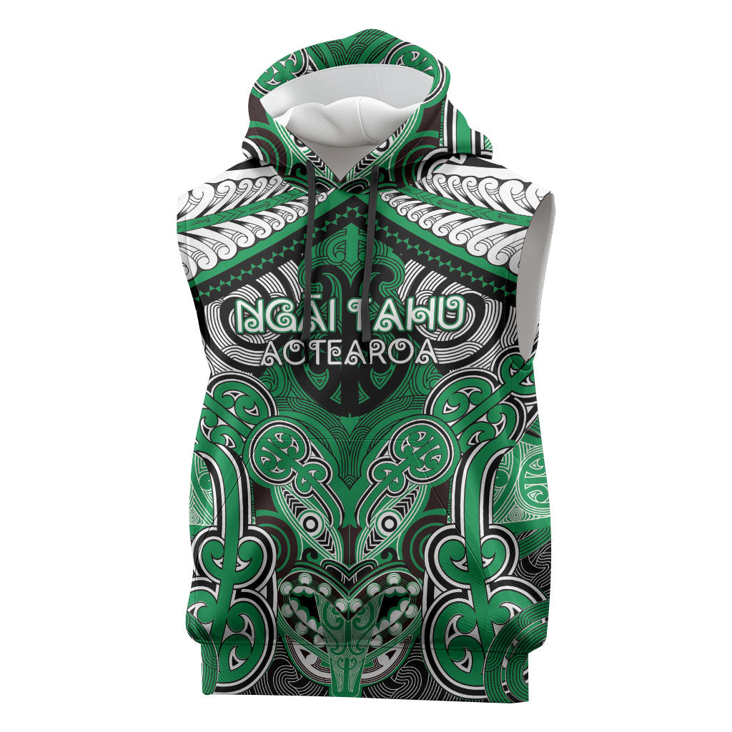 Aotearoa Iwi Ngai Tahu Personalised Sleeveless Hoodie Maori Kowhaiwhai Pattern