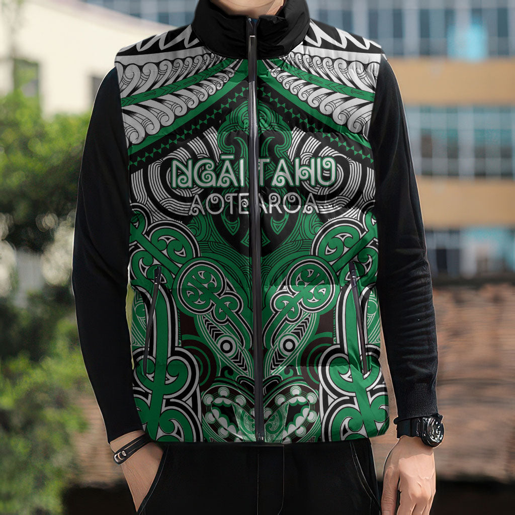 Aotearoa Iwi Ngai Tahu Personalised Sleeveless Puffer Jacket Maori Kowhaiwhai Pattern