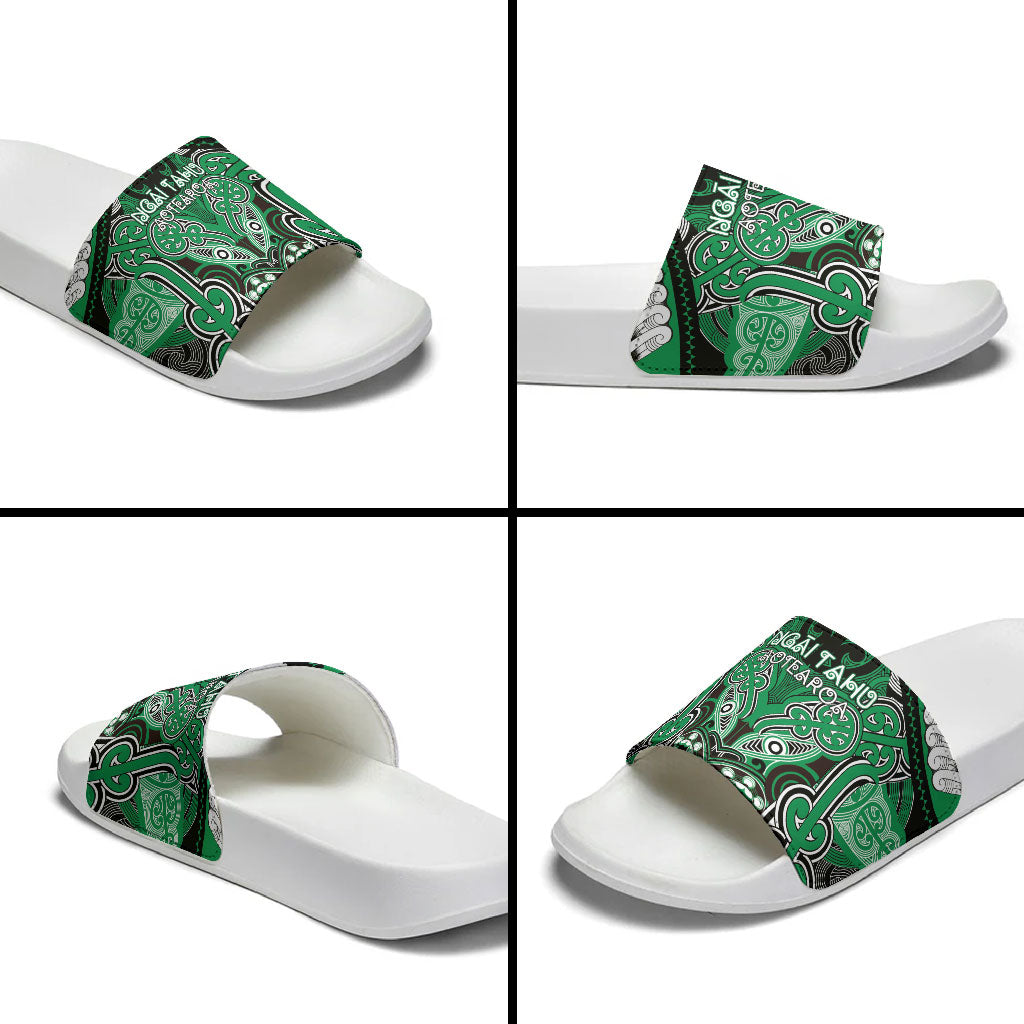Aotearoa Iwi Ngai Tahu Slide Sandals Maori Kowhaiwhai Pattern