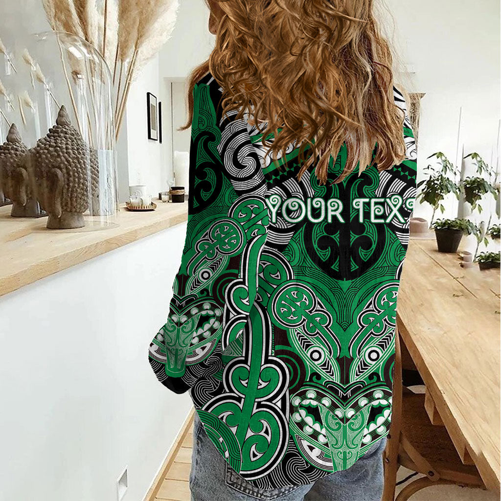 Aotearoa Iwi Ngai Tahu Personalised Women Casual Shirt Maori Kowhaiwhai Pattern