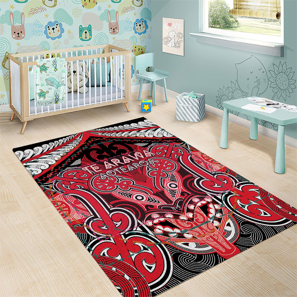 Aotearoa Iwi Te Arawa Area Rug Maori Kowhaiwhai Pattern