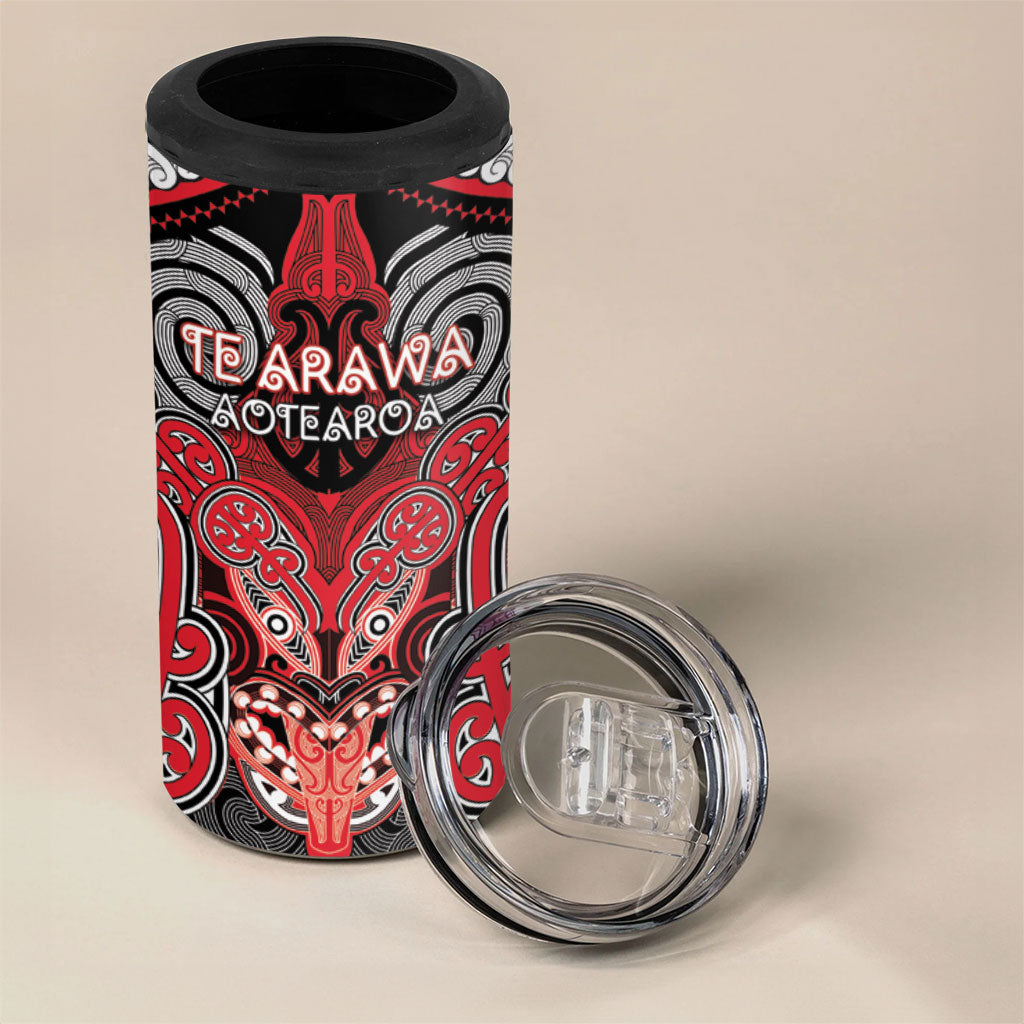 Aotearoa Iwi Te Arawa Personalised 4 in 1 Can Cooler Tumbler Maori Kowhaiwhai Pattern