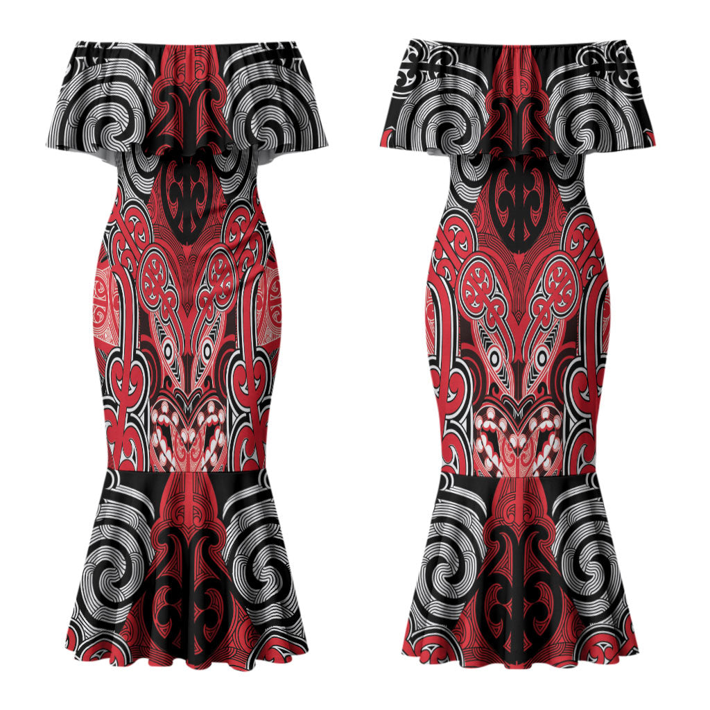 Aotearoa Iwi Te Arawa Personalised Couples Matching Mermaid Dress and Hawaiian Shirt Maori Kowhaiwhai Pattern