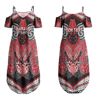 Aotearoa Iwi Te Arawa Personalised Couples Matching Summer Maxi Dress and Hawaiian Shirt Maori Kowhaiwhai Pattern