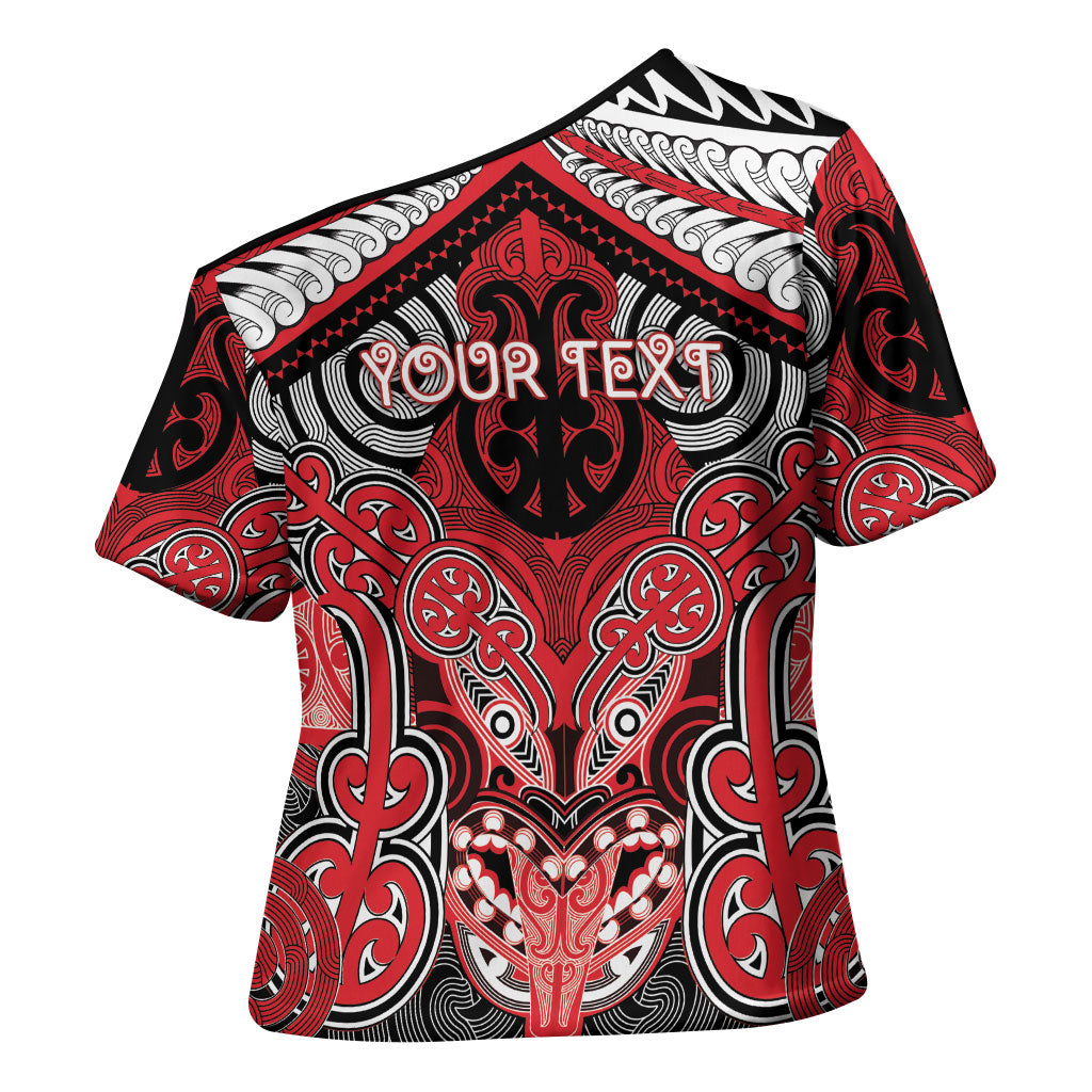 Aotearoa Iwi Te Arawa Personalised Cross Shoulder Shirt Maori Kowhaiwhai Pattern