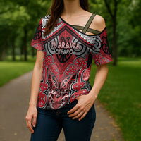 Aotearoa Iwi Te Arawa Personalised Cross Shoulder Shirt Maori Kowhaiwhai Pattern