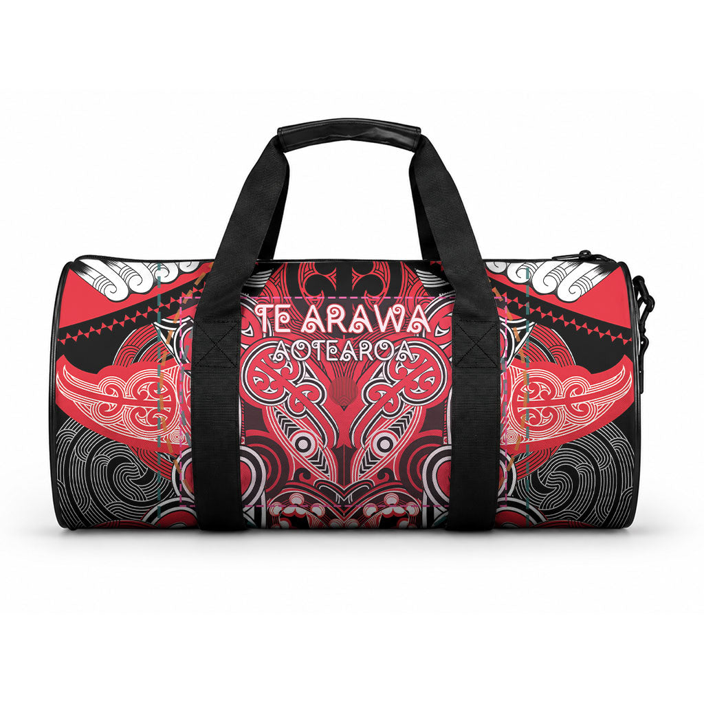 Aotearoa Iwi Te Arawa Duffle Bag Maori Kowhaiwhai Pattern LT19 One size Red - Polynesian Pride