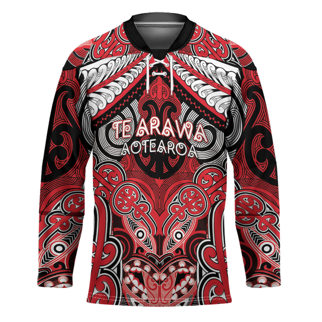 Aotearoa Iwi Te Arawa Personalised Hockey Jersey Maori Kowhaiwhai Pattern