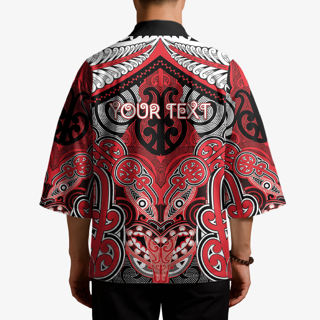 Aotearoa Iwi Te Arawa Personalised Kimono Maori Kowhaiwhai Pattern