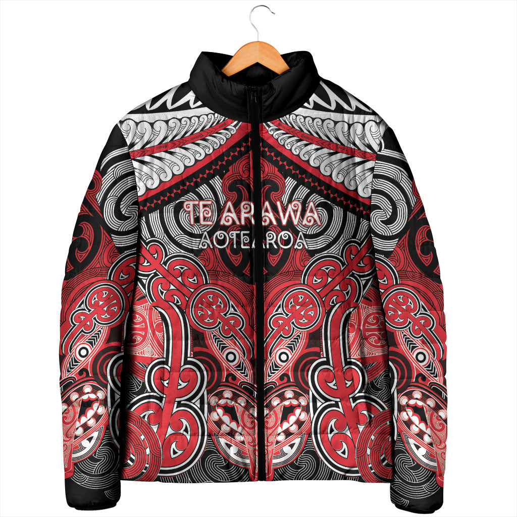 Aotearoa Iwi Te Arawa Personalised Padded Jacket Maori Kowhaiwhai Pattern