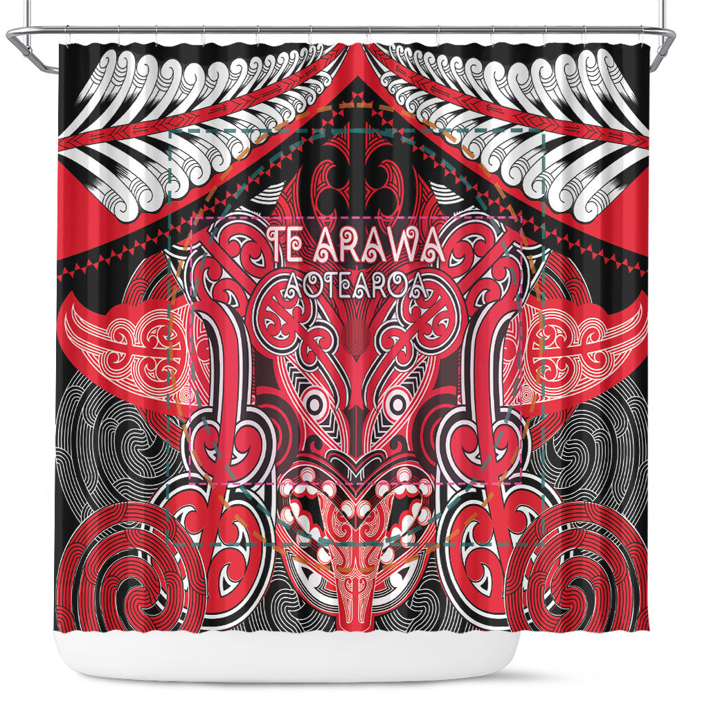 Aotearoa Iwi Te Arawa Shower Curtain Maori Kowhaiwhai Pattern