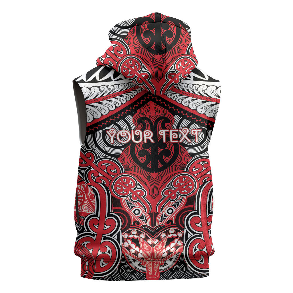 Aotearoa Iwi Te Arawa Personalised Sleeveless Zip Hoodie Maori Kowhaiwhai Pattern
