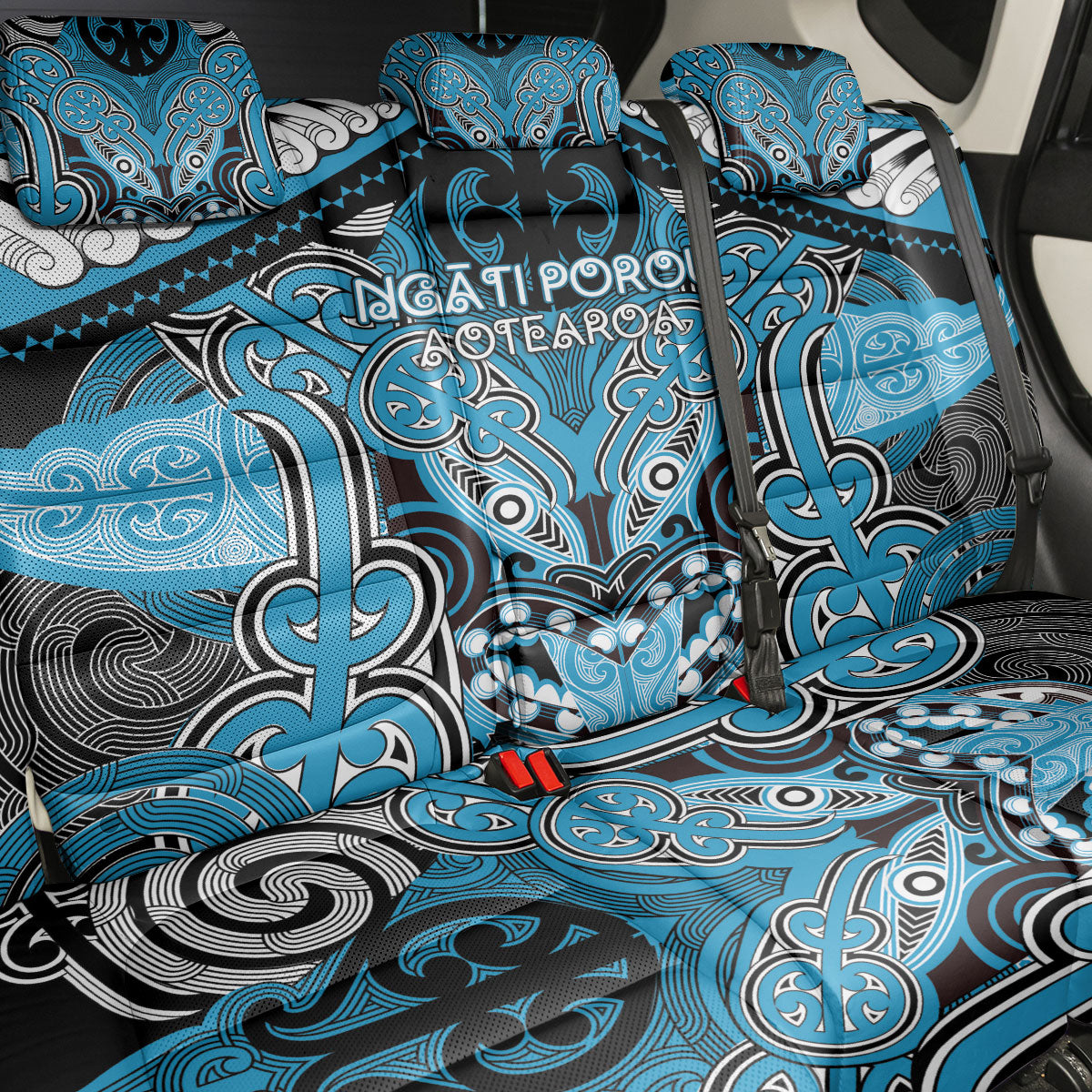 Aotearoa Iwi Ngati Porou Back Car Seat Cover Maori Kowhaiwhai Pattern