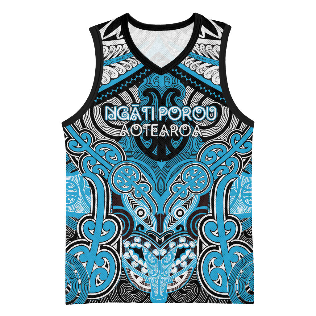 Aotearoa Iwi Ngati Porou Personalised Basketball Jersey Maori Kowhaiwhai Pattern