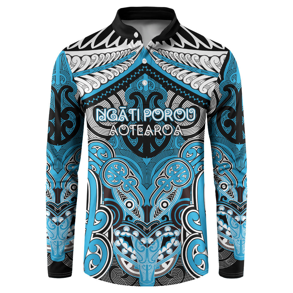 Aotearoa Iwi Ngati Porou Personalised Button Sweatshirt Maori Kowhaiwhai Pattern
