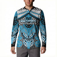 Aotearoa Iwi Ngati Porou Personalised Button Sweatshirt Maori Kowhaiwhai Pattern