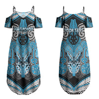 Aotearoa Iwi Ngati Porou Personalised Couples Matching Summer Maxi Dress and Hawaiian Shirt Maori Kowhaiwhai Pattern LT19 - Polynesian Pride