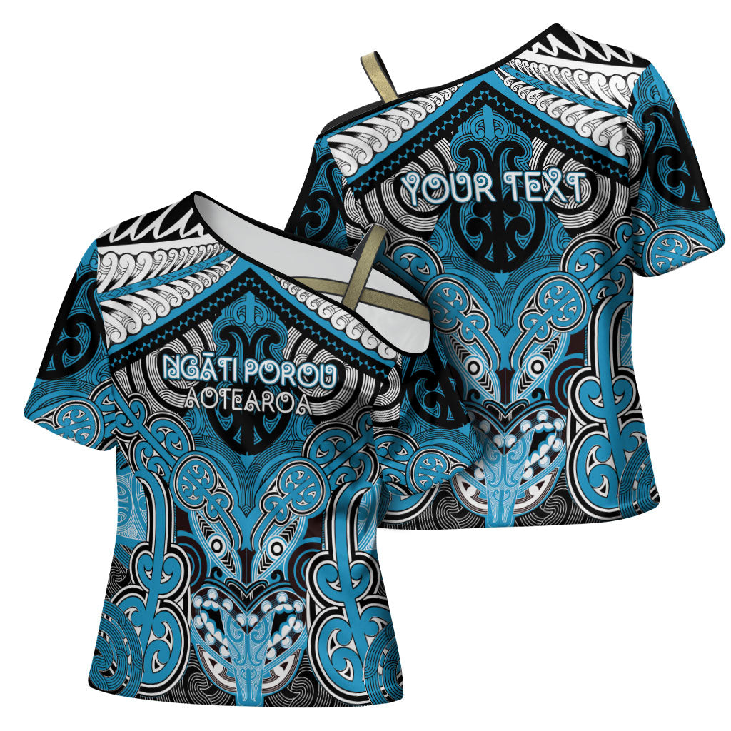 Aotearoa Iwi Ngati Porou Personalised Cross Shoulder Shirt Maori Kowhaiwhai Pattern