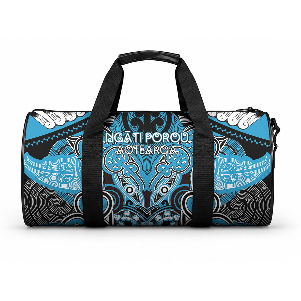 Aotearoa Iwi Ngati Porou Duffle Bag Maori Kowhaiwhai Pattern LT19 One size Blue - Polynesian Pride