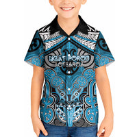 Aotearoa Iwi Ngati Porou Personalised Kid Hawaiian Shirt Maori Kowhaiwhai Pattern