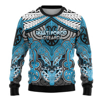 Aotearoa Iwi Ngati Porou Personalised Ugly Christmas Sweater Maori Kowhaiwhai Pattern