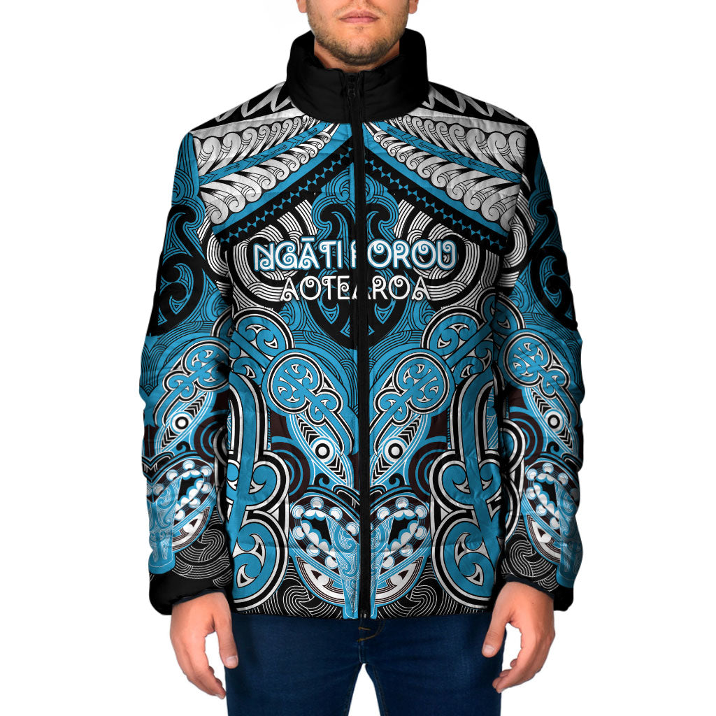 Aotearoa Iwi Ngati Porou Personalised Padded Jacket Maori Kowhaiwhai Pattern