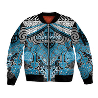 Aotearoa Iwi Ngati Porou Personalised Sleeve Zip Bomber Jacket Maori Kowhaiwhai Pattern