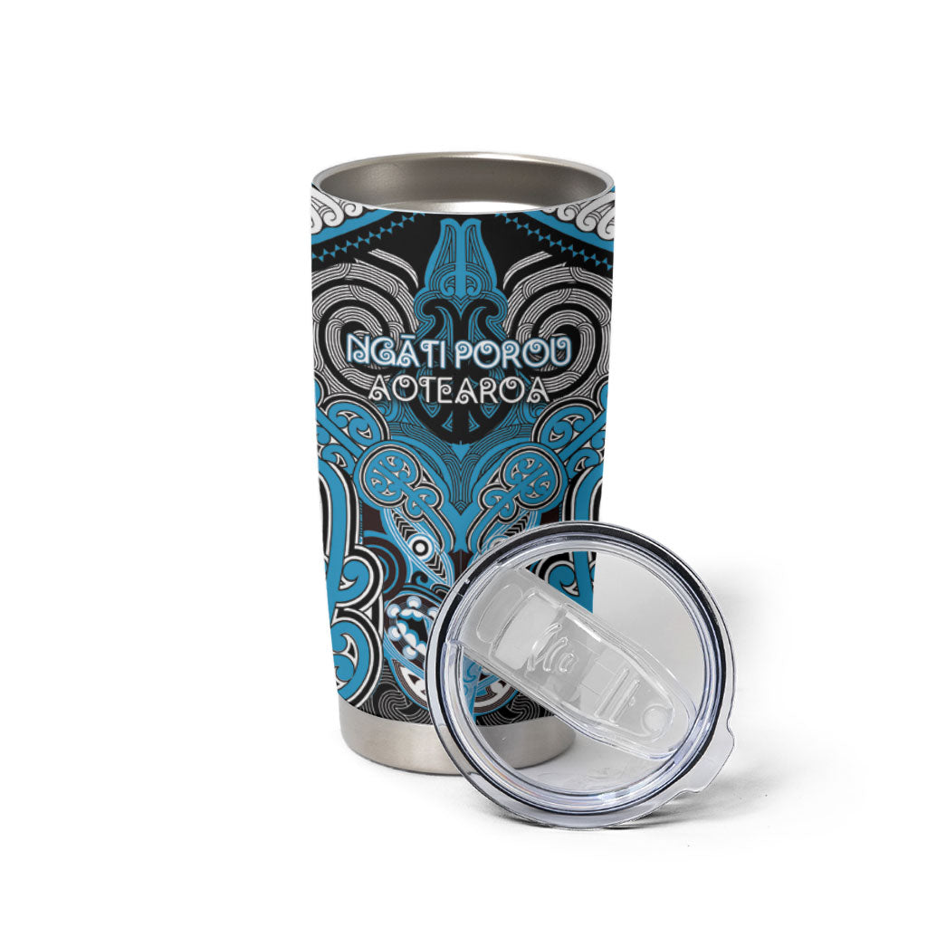 Aotearoa Iwi Ngati Porou Personalised Tumbler Cup Maori Kowhaiwhai Pattern