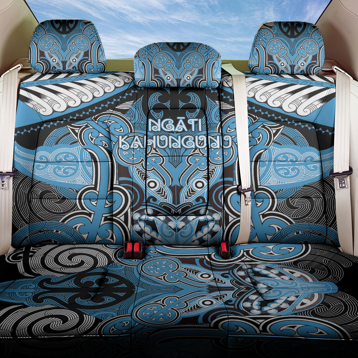 Aotearoa Iwi Ngati Kahungunu Back Car Seat Cover Maori Kowhaiwhai Pattern