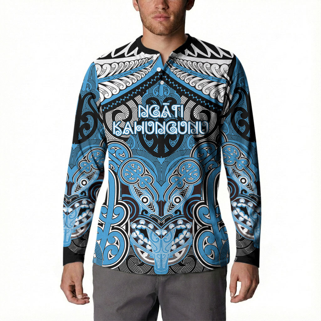 Aotearoa Iwi Ngati Kahungunu Personalised Button Sweatshirt Maori Kowhaiwhai Pattern