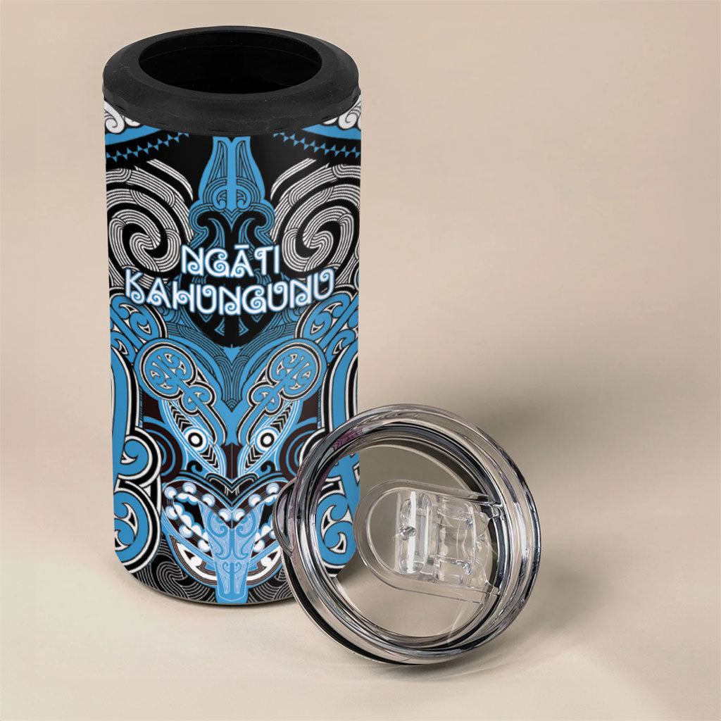 Aotearoa Iwi Ngati Kahungunu Personalised 4 in 1 Can Cooler Tumbler Maori Kowhaiwhai Pattern