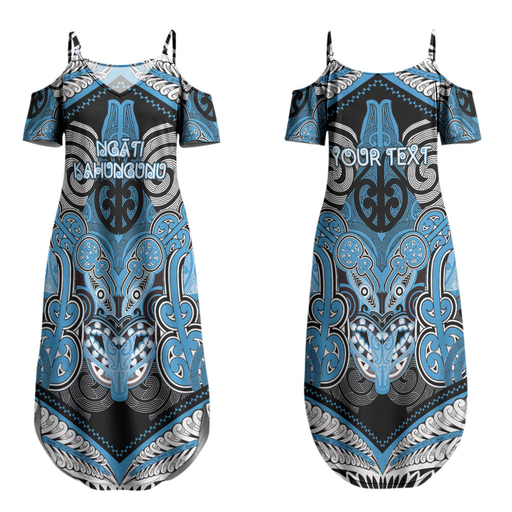 Aotearoa Iwi Ngati Kahungunu Personalised Couples Matching Summer Maxi Dress and Hawaiian Shirt Maori Kowhaiwhai Pattern