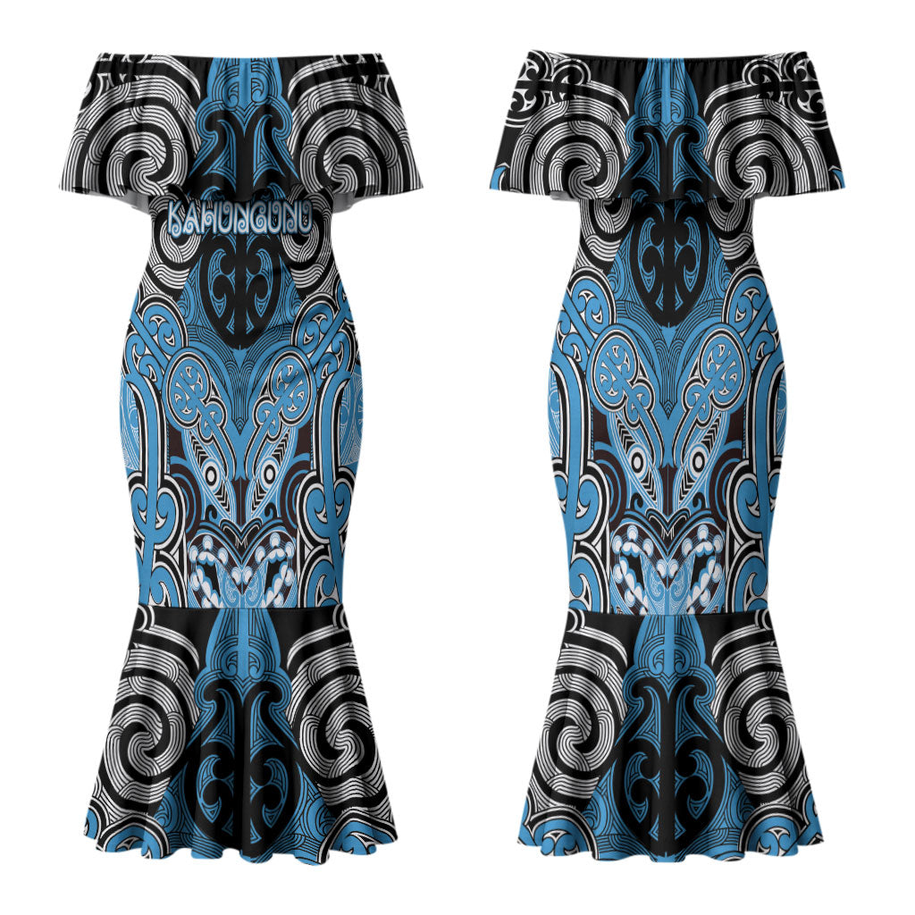 Aotearoa Iwi Ngati Kahungunu Personalised Family Matching Mermaid Dress and Hawaiian Shirt Maori Kowhaiwhai Pattern