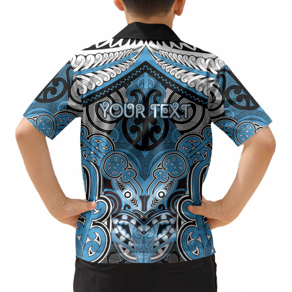 Aotearoa Iwi Ngati Kahungunu Personalised Kid Hawaiian Shirt Maori Kowhaiwhai Pattern